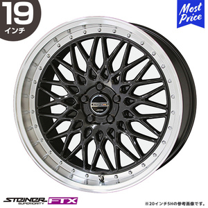 〔4本セット〕STEINER シュタイナー FTX 19インチ 9.0J 40 5-114.3 ホイール4本 オニキスブラックxリムポリッシュ AME 共豊