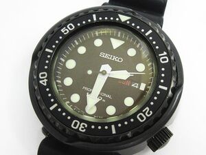 ■ 稼動品 SEIKO セイコー プロスペックス デイデイト マリンマスター 1000m SBBN047 7C46-0AP0 クォーツ ブラック メンズ 腕時計 ★2650