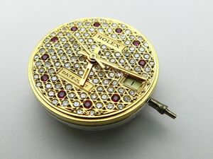 1000円スタート ダイアル&ムーブメントのみ ROLEX ロレックス デイトジャスト Cal.2135 自動巻 AT 29石/ルビー×ダイヤ文字盤 ONN D236