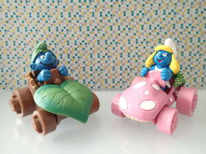 【Schleich SMURFS】 シュライヒ スマーフ フィギュア スマーフェット/ワイルドスマーフ 車 乗り物 2体セット