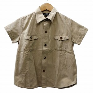 アーペーセー A.P.C. ワークシャツ 半袖 コットン ベージュ Mサイズ ■GY09 メンズ