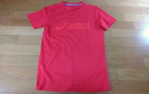 asics アシックス プラシャツ Tシャツ SIZE:S 赤 送料215円～