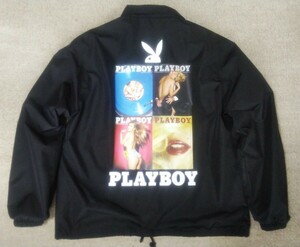 ◎ほぼ未使用◎激シブ◎PLAYBOYプレイボーイ セクシープリントコーチジャケット size M ブラック サイカイ