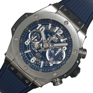 ウブロ HUBLOT ビッグバン　ウニコ　チタニウム　 421.NX.5170.RX ブルー チタン 腕時計 メンズ 中古