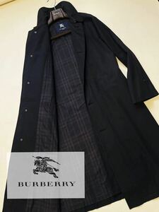 d27【6月レインコーデ!!】シャドーチェック!! 定価15万●超美品BURBERRY LONDON●ステンカラーコート バーバリーコート メンズ 三陽商会