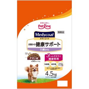 （まとめ買い）ペットライン メディコート お腹から健康サポート 11歳から 4.5kg 犬用フード 〔×3〕