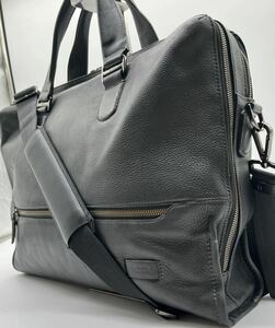 TUMI トゥミ Harrison ハリソン ホートン ビジネスバッグ ブリーフケース 2way ダブルジップ 2室 メンズ レザー シボ革 A４ 黒 ブラック 