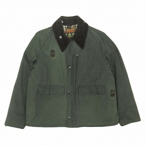 美品 21AW バブアー Barbour WOOL LINED SPEY JACKET スぺイ ジャケット オイルド ワックスジャケット ブルゾン アウター ジップアップ L