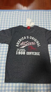 ＠♪137☆未使用・保管品☆CONVERSE☆半袖Tシャツ　灰130