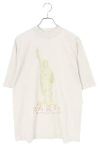 バレンシアガ BALENCIAGA 24AW PARIS LIBERTY 764235 TQVR9 サイズ:XS ヴィンテージ加工自由の女神プリントTシャツ 中古 SB01