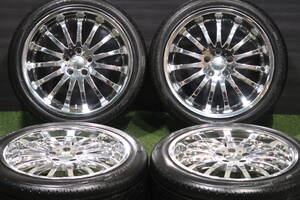 ＜大人気!クロームメッキ＞社外アルミ 19in 8.5J+35/9.5J+45 PCD114.3 245/40R19 275/35R19 ヴェルファイア アルファード クラウン など