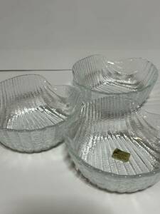 昭和レトロ当時物 アルコロックシェルガラス食器 ガラス ARCOROC COQUILLAGE SEASHELL Bowls Vintage Clam Shell SHAPED Textured GLASS