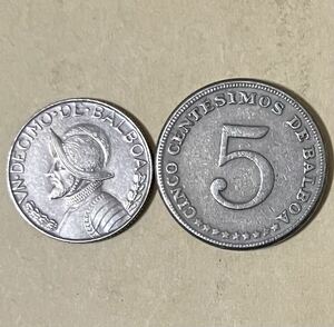 パナマコイン　2枚セット　外国コイン　アンティーク　古銭　外国銭　バルボア