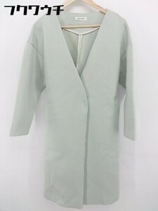 ■ ◎ natural couture ナチュラルクチュール ウエストリボン付き 長袖 コート ライトブルー系 レディース