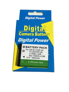 NP-80 NP-45 KLIC-7006 EN-EL10 LI-40B LI-42B D-LI108 D-LI63 互換バッテリー3.7V 1800mAh大容量高性能 対応機種 Fujiflim Z300カメラ