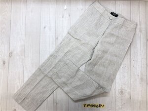 TALBOTS タルボット レディース リネン センタープレス テーパードパンツ OP ベージュ