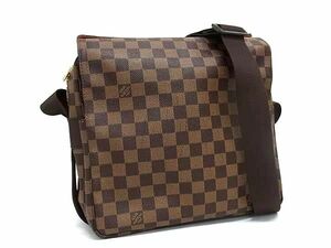 1円 ■美品■ LOUIS VUITTON ルイヴィトン N45255 ダミエ ナヴィグリオ クロスボディ ショルダーバッグ 斜め掛けかばん ブラウン系 BI5341