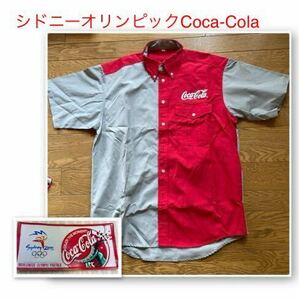 シドニーオリンピックCoca-Cola 半袖シャツ バッジ付き　古着 