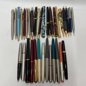 ★ 1円〜【34点まとめ売り】 万年筆 ボールペン シャープペンシル まとめ売り PILOT HERO PARKER ZEBRA CROSS 等 筆記用具 文房具 YK