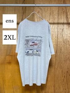 古着 00年代 00s GILDAN ギルダン プリント ロゴ Tシャツ カットソー TOYOTA グレー 2XL ビッグサイズ オーバーサイズ ビッグシルエット