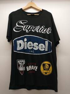 DIESEL 半袖Tシャツ Lサイズ ブラック メンズ夏物