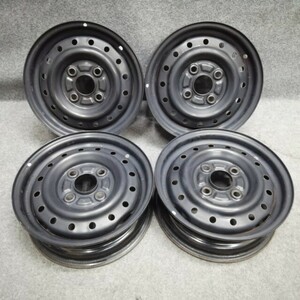 ダイハツ L235S エッセ 純正 スチールホイール 黒鉄チン 12×4.00B PCD100 +35 ハブ径54 4本 スズキ キャリィ[3399]