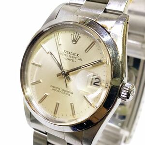 ♪ 稼動品 ROLEX ロレックス OYSTER PERPETUAL オイスターパーペチュアルデイト Ref.1500 シルバーダイヤル 純正オイスターブレス