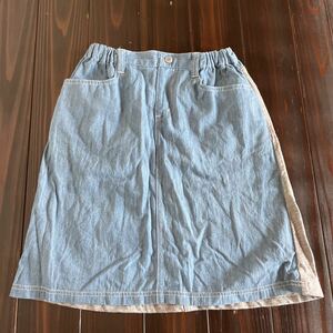 COMME CA ISM★デニムスカート★中古★150★キッズ★子供服★女の子