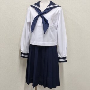 A698/S773(中古)高知県 土佐女子中学校・高校 女子制服3点 /165A/W66/合服セーラー/夏スカート/スカーフ/親子2本/夏服/中間服/卒業