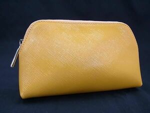 ■美品■ FURLA フルラ パテントレザー ポーチ マルチケース 小物入れ レディース メンズ イエロー系 DF9227