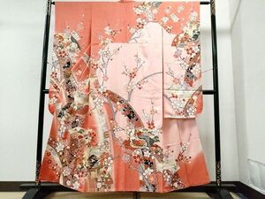 平和屋着物■豪華振袖　駒刺繍刺繍　地紙鳳凰牡丹花鳥文　暈し染め　金彩　逸品　CAAH3686yc