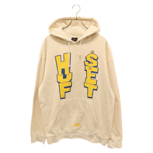 HUF ハフ ANTHEM HOODIE アンセムフーディー フロントロゴ プルオーバーパーカー ベージュ