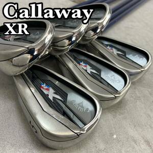 Callaway　キャロウェイ　XR　メンズゴルフ　アイアン6本セット　カーボンシャフト　R　右利き　純正グリップ　初心者　男性　デビュー