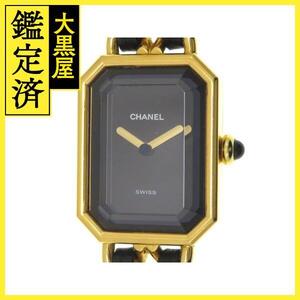 CHANEL　シャネル　時計　プルミエールL　H0001　レディース　クオーツ　GP/革　黒文字盤【431】2148103690396