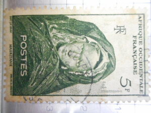 切手　古い切手　記念切手　記念　世界の切手　等　POSTAGE STAMP 　5F AFRIQUE OCCIDENTALE FRANCAISE MAURITANIE POSTES ーSー018