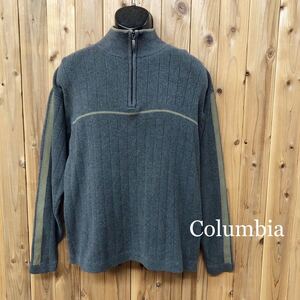 Columbia /X.C.O. /コロンビア メンズL ハーフジップ ニット セーター トップス カットソー 袖ライン スポーツ アウトドア 古着