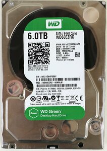 S◇ジャンク品◇PCパーツ 内蔵型HDD 3.5インチ WD60EZRX 6TB WD Green SATA キャッシュ64MB 本体のみ 付属品なし ※詳細未確認