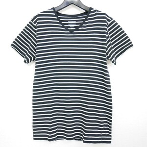 NEIGHBORHOOD ネイバーフッド CLASSIC BORDER/C-V.SS コットン 半袖 Vネック ボーダー TEE Tシャツ カットソー BLACK L