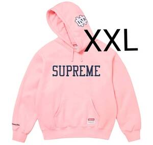 XXL 即発送 24FW Supreme Mitchell & Ness NCAA Hooded Sweatshirt Pink シュプリーム ミッチェル フーデッド スウェットシャツ パーカー