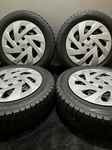 185/60R15 DUNLOP/WINTER MAXX WM02 17年製 トヨタ アクア 純正 スチール 15インチ 5.5J +45 100 4H スタッドレス 4本 ヴィッツ (南3-E818)