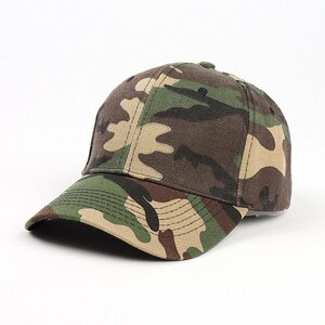 新品: 迷彩 カモフラージュ キャップ camo cap ウッドランドカモ