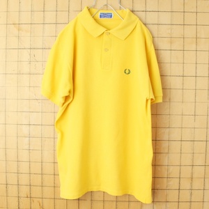 60s イギリス製 FRED PERRY フレッドペリー ポロシャツ イエロー メンズM相当 半袖 ヨーロッパ古着