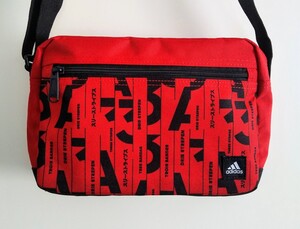 ☆ 希少 廃盤品【美品】adidas/アディダス ダンケ ショルダーバッグ スカーレット レッド/ブラック 赤/黒 ロゴ バッグ スリーストライプス