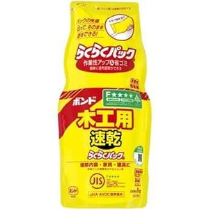 1袋 コニシ(KONISHI) ボンド 木工用速乾 らくらくパック 1kg(ポリ袋) #4030