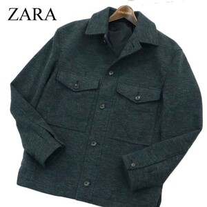 ZARA ザラ マン 現行タグ★ 秋冬 ニット CPO ジャケット Sz.S　メンズ グレー　A3T12003_A#N