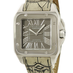 【3年保証】 カルティエ サントス 100 LM サマーリミテッド W20134X8 角型 ローマン 限定 2008年 自動巻き メンズ 腕時計