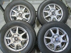 BN45 新品スタッドレス 145R12 ×3.50B +43 LVF アルミ 新品冬4本！BRIDGESTONE W300 2021年製 法人宛/営業所止め送料無料 軽トラック