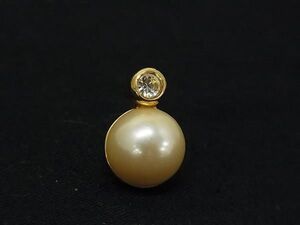 ■美品■ ChristianDior ディオール ヴィンテージ 片耳のみ パール ラインストーン ピアス アクセサリー アイボリー系 DF7497