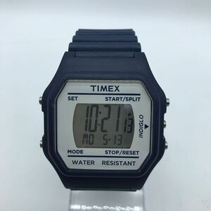 TIMEX タイメックス クォーツ腕時計 デジタル ラバー T2N076 ブルー系 動作品