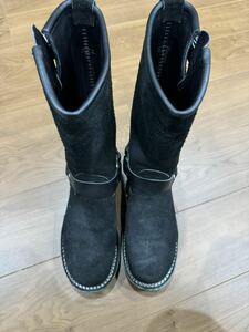 ウエスコx スケアクロウ ハーネスエンジニアリングブーツ BOOTS ブーツ WESCO 7.5D 黒ラフアウトx黒